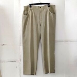Pusser's Island Reserve Men's Dress Pants Tan SZ 38 100%silk Textured Career